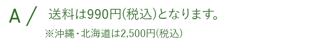 送料は990円（税込）となります。
