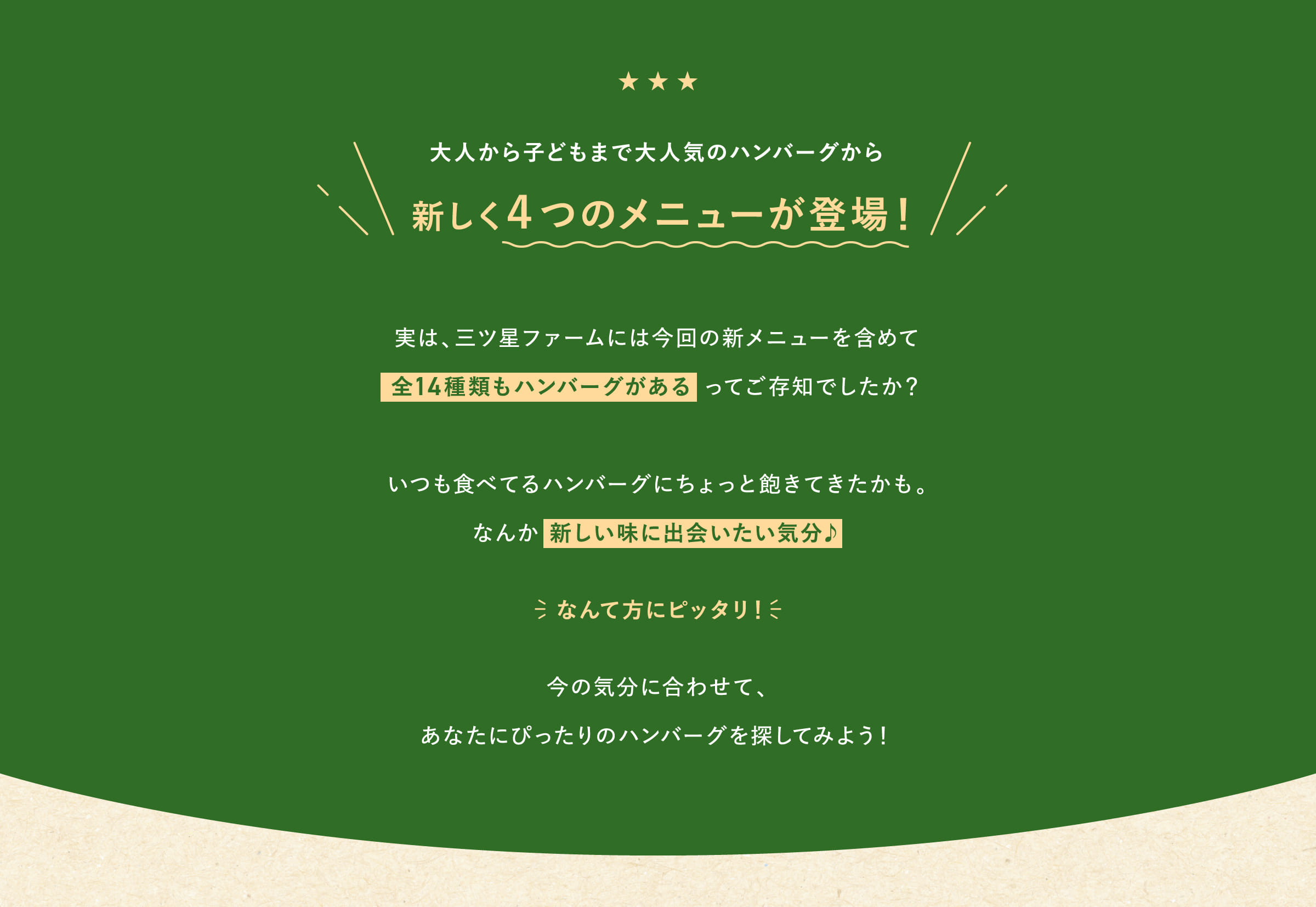 新しく4つのメニューが登場!