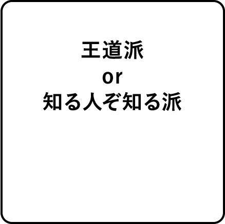 王道派 or 知る人ぞ知る派