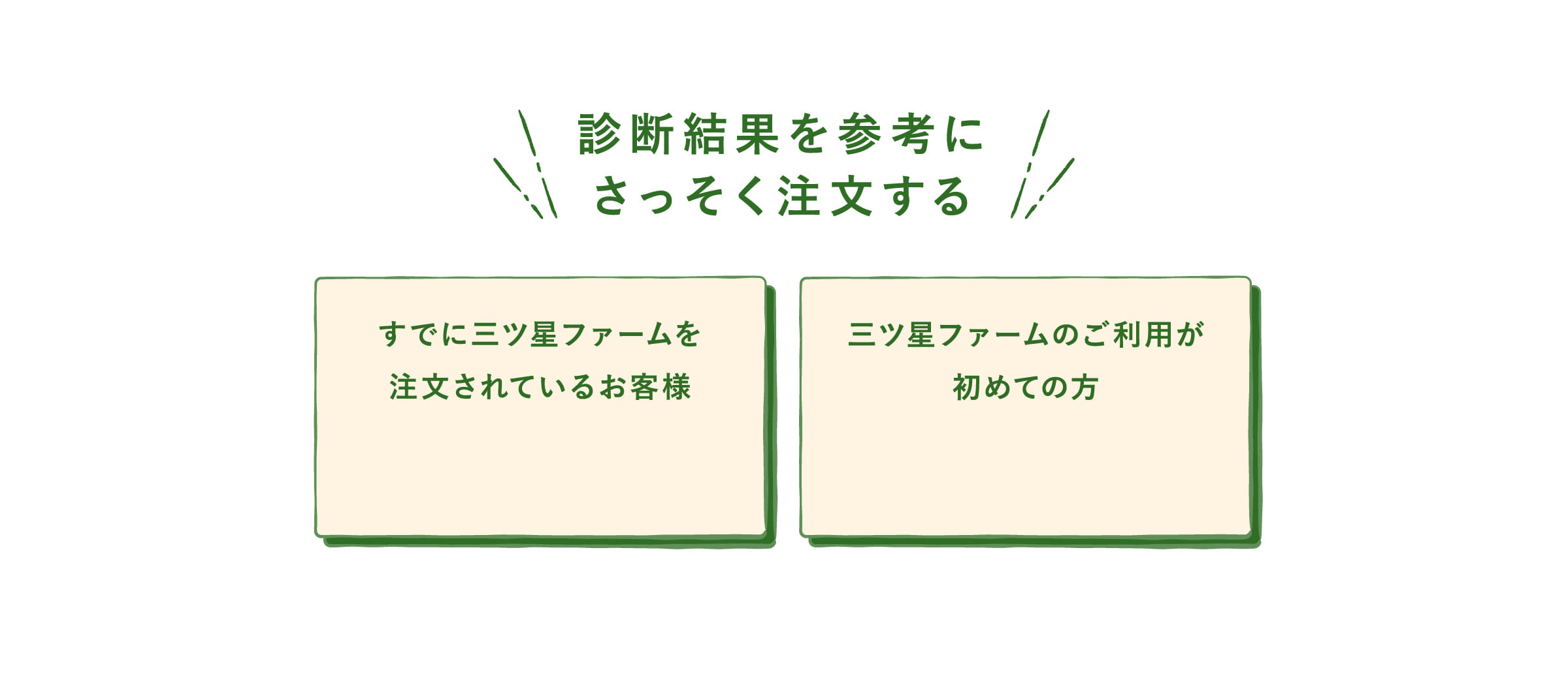 診断結果を参考にさっそく注文する