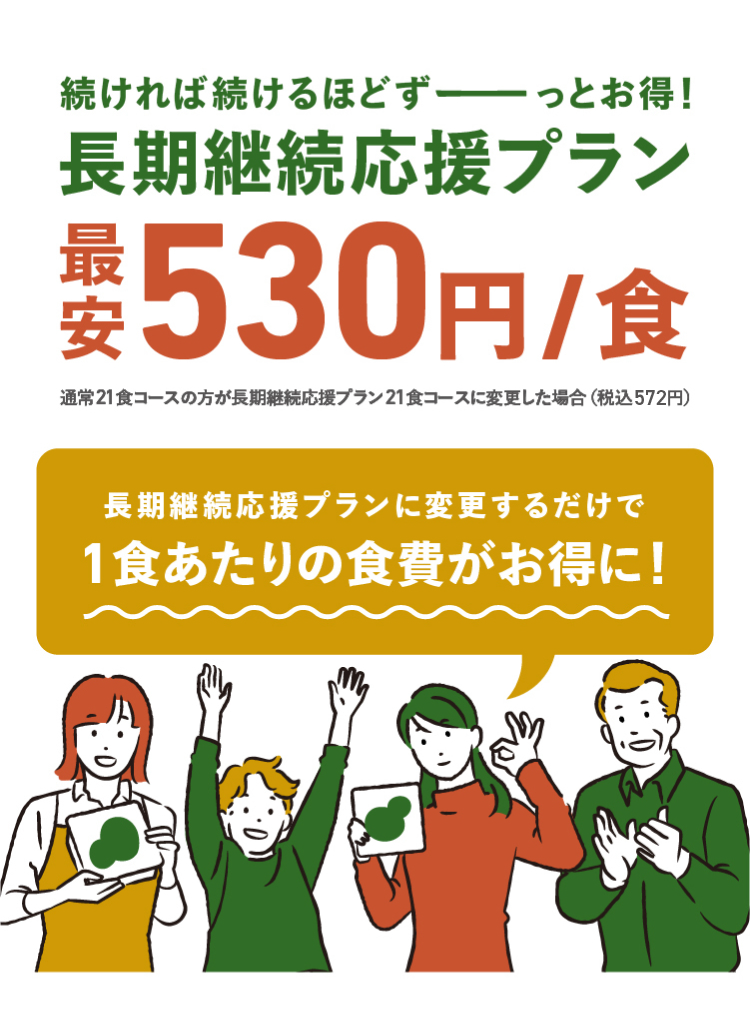 続ければ続けるほどずーっとお得！長期継続応援プラン