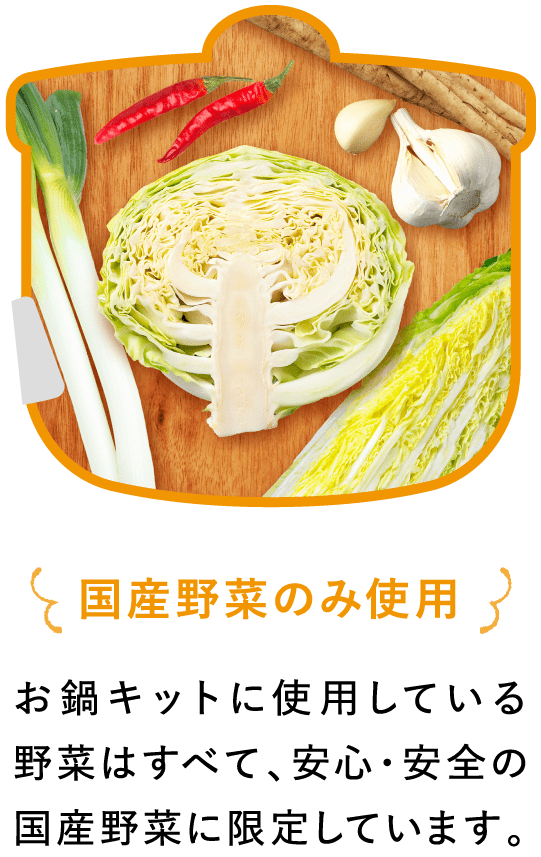 国産野菜のみ使用