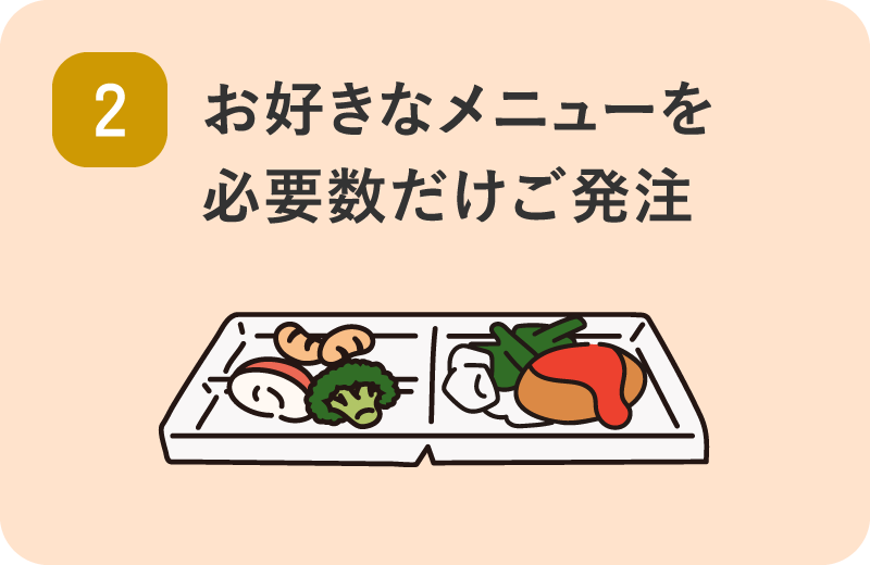 2 お好きなメニューを必要数だけご発注
